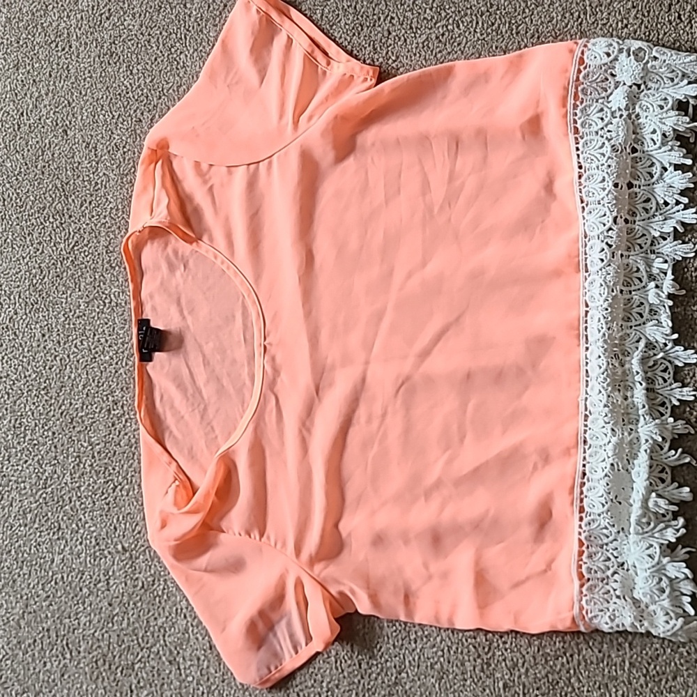 Neon cropped lace top